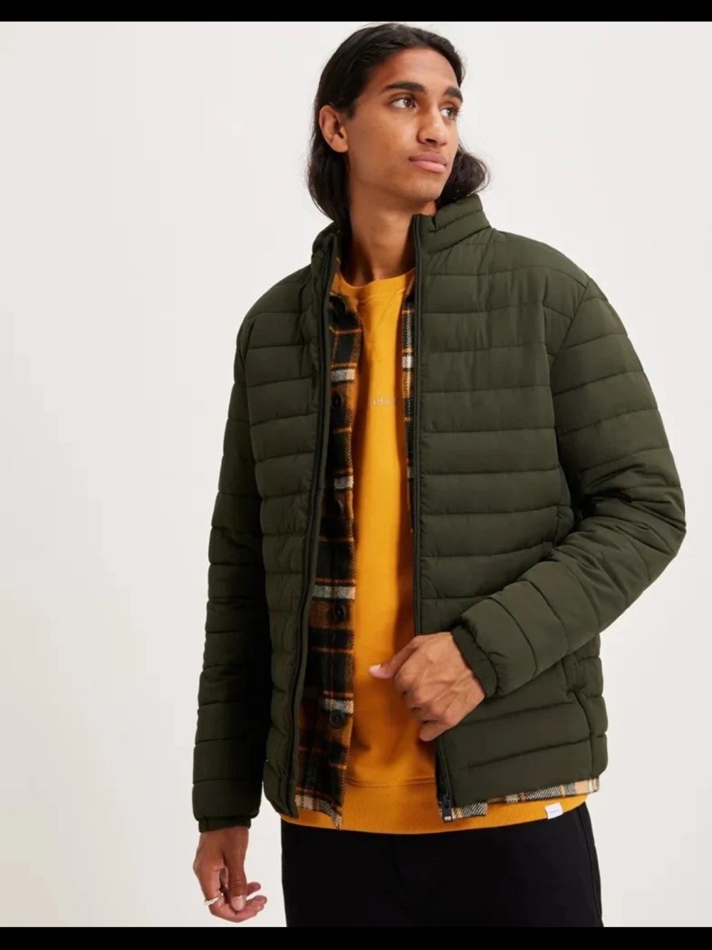 Men’s Green Puffer Jacket jack and jones size medium